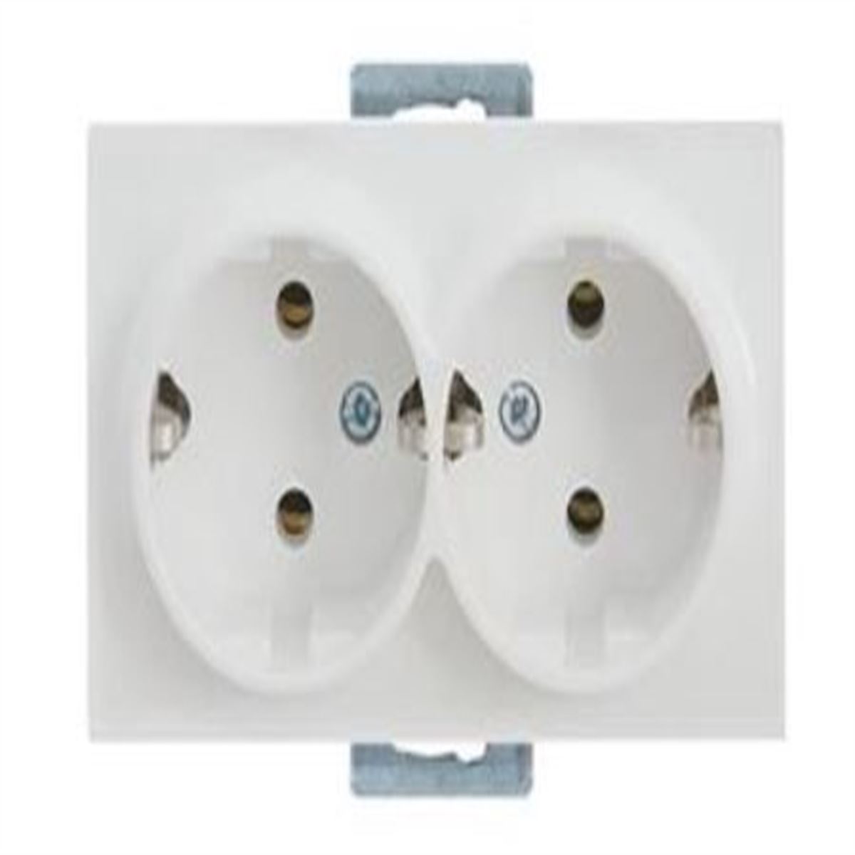 RİTA MEK TUŞ İKİLİ TOPRAKLI PRİZ PORSELEN BEYAZ 1